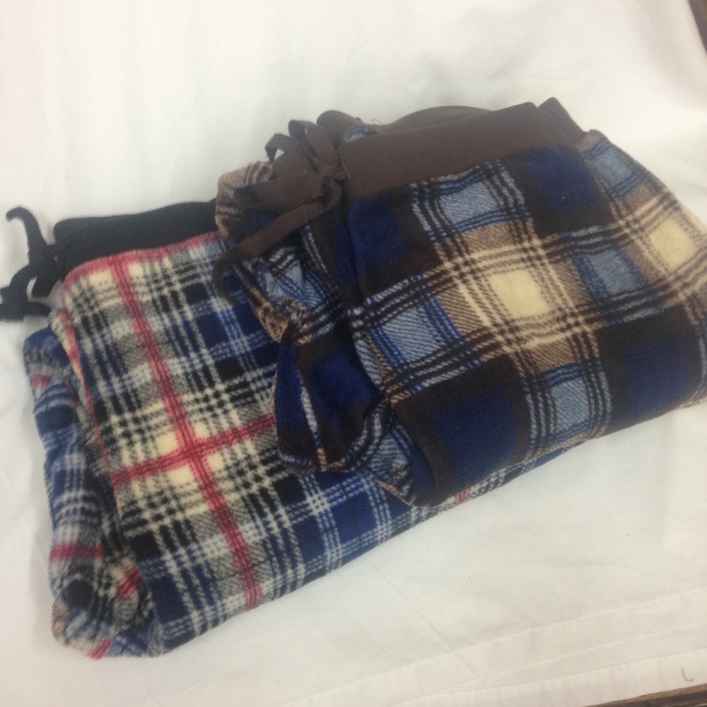 Nuvano Men's Sleep Pants 2 Pack - Brown/Blue -NWOT
